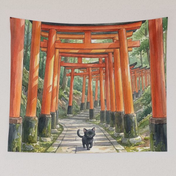 Item preview, Cute Little Black Cat in Kyoto, Japan (S) designed and sold by CLBC.STORE.