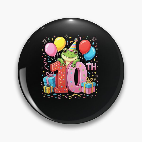 Item preview, Funny Frog 10th Birthday Party Balloons Cartoon Design designed and sold by MiALopezArt.