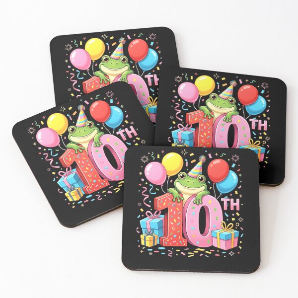Item preview, Funny Frog 10th Birthday Party Balloons Cartoon Design designed and sold by MiALopezArt.