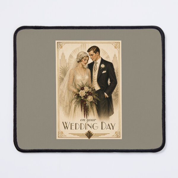 Item preview, On Your Wedding Day – 1930s Art Deco Wedding Card designed and sold by Novel Works Studio.