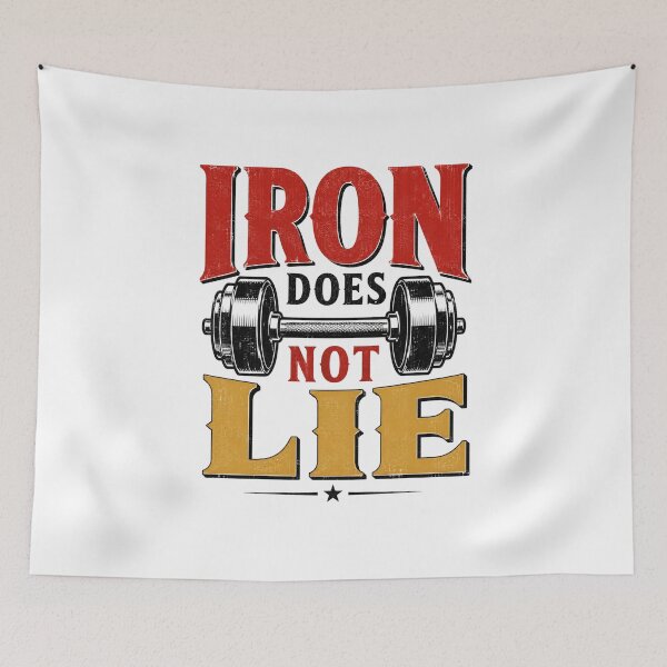 Item preview, Iron Does Not Lie Vintage Gym Motivation Dumbbell designed and sold by Digistore1221.
