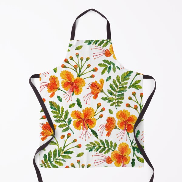 Item preview, Tropical Orange Peacock Flower Seamless Pattern, Vibrant Botanical Collage, Exotic Floral Repeat Print for Nature Lovers designed and sold by SWSandraWechner.