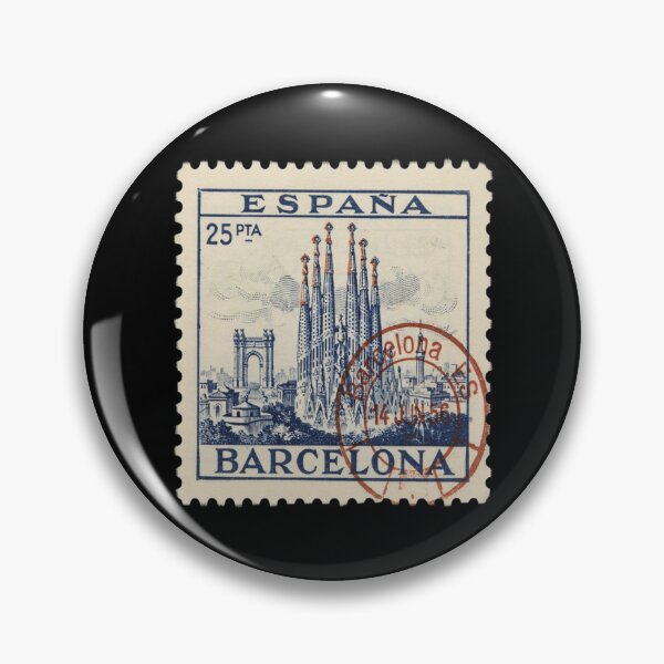 Item preview, Barcelona Spain Vintage Postage Stamp Retro Travel Sticker designed and sold by stickercuffs.