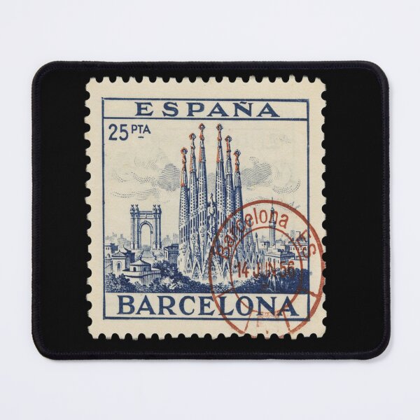 Item preview, Barcelona Spain Vintage Postage Stamp Retro Travel Sticker designed and sold by stickercuffs.