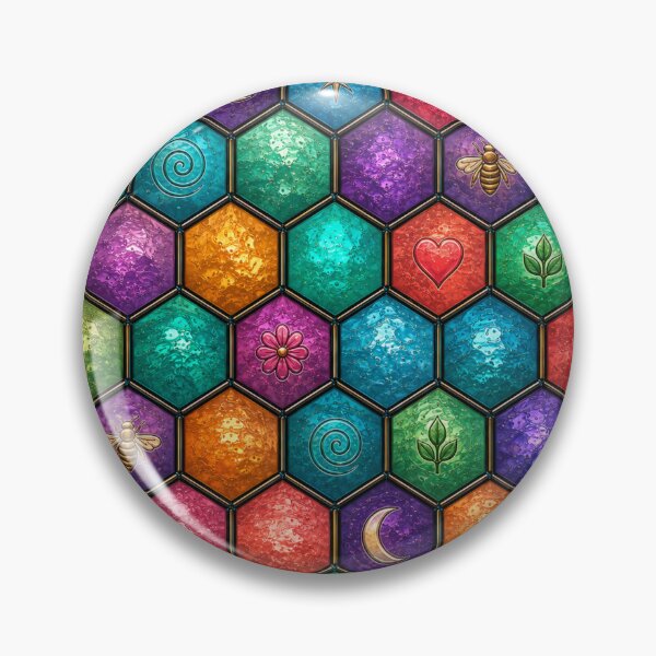 Item preview, Colorful Stained Glass Honeycomb Icons designed and sold by Dresut.