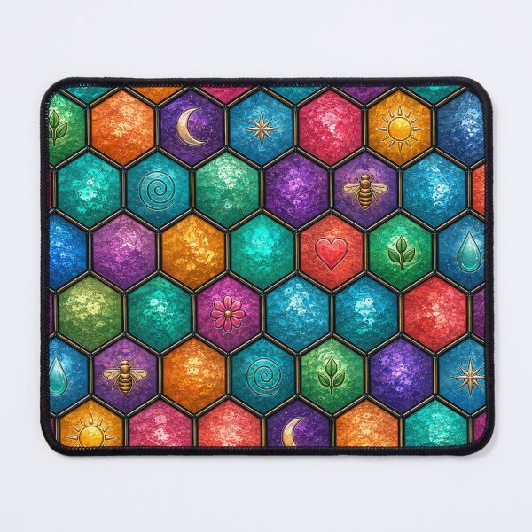 Item preview, Colorful Stained Glass Honeycomb Icons designed and sold by Dresut.