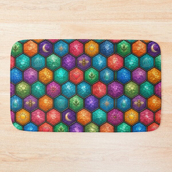 Item preview, Colorful Stained Glass Honeycomb Icons designed and sold by Dresut.