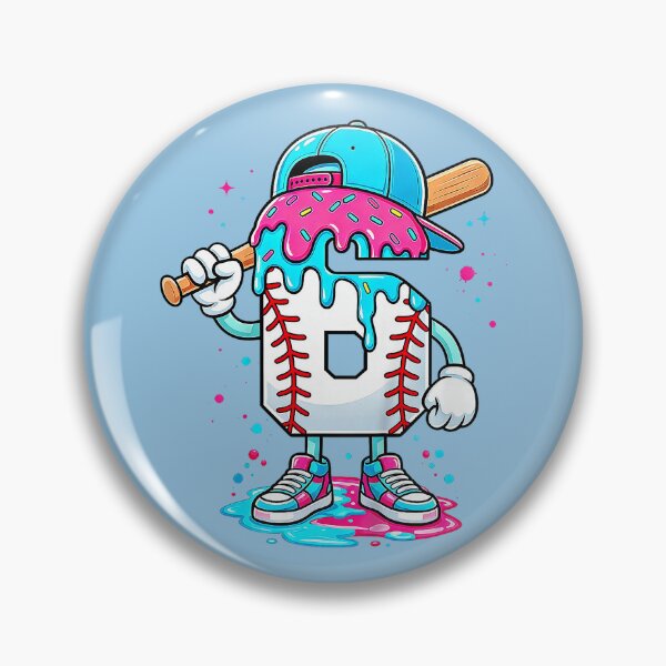 Item preview, Baseball 6th Birthday Boy 6 Year Old Ice Cream Drip designed and sold by FoulPoint.