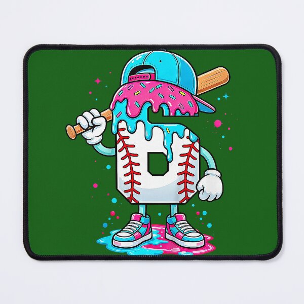 Item preview, Baseball 6th Birthday Boy 6 Year Old Ice Cream Drip designed and sold by FoulPoint.