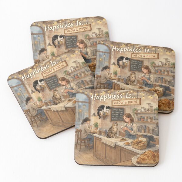 Item preview, Happiness Is... Meow & Brew designed and sold by GetNoticed.