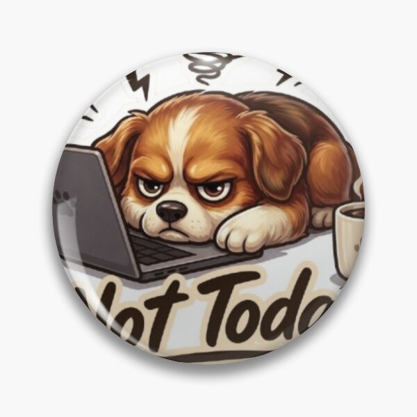 Item preview, Not Today Angry Dog – Funny Overworked Puppy Laptop & Coffee Cartoon designed and sold by Northern Glow Art.