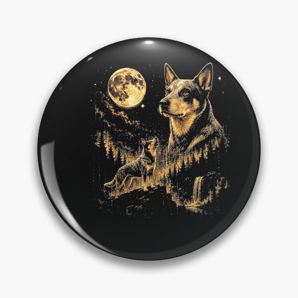 Item preview, Australian Cattle Howling to The Moon Meme Animal Graphic designed and sold by FrankIsabel.