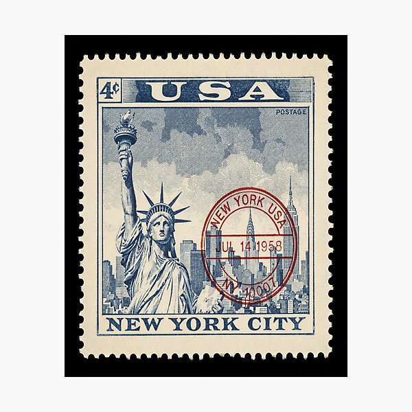Item preview, New York City Vintage Postage Stamp Retro Travel Sticker designed and sold by stickercuffs.