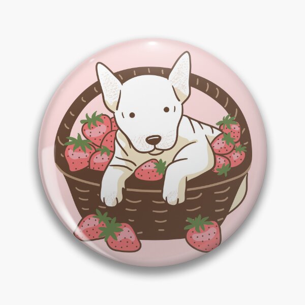 Item preview, Bull Terrier and Strawberries designed and sold by Wlaurence.
