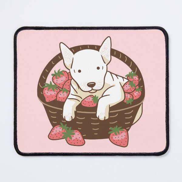 Item preview, Bull Terrier and Strawberries designed and sold by Wlaurence.