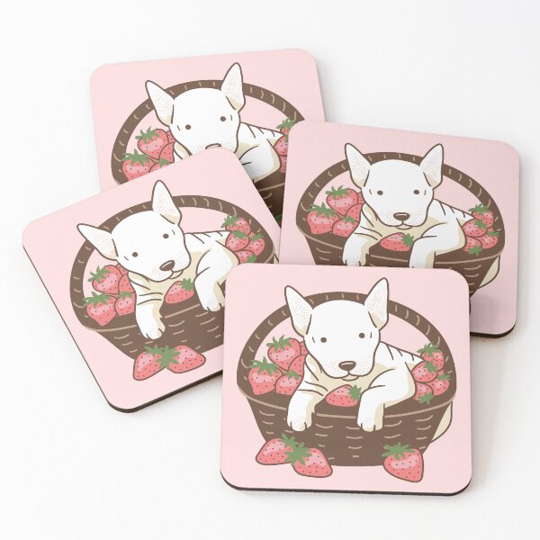 Item preview, Bull Terrier and Strawberries designed and sold by Wlaurence.