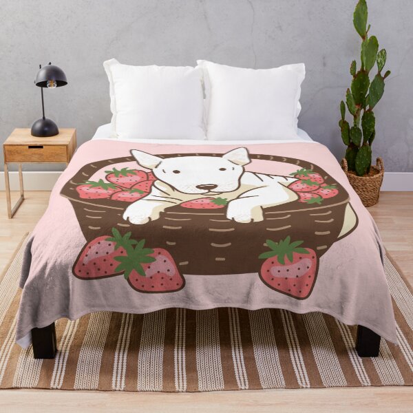 Item preview, Bull Terrier and Strawberries designed and sold by Wlaurence.