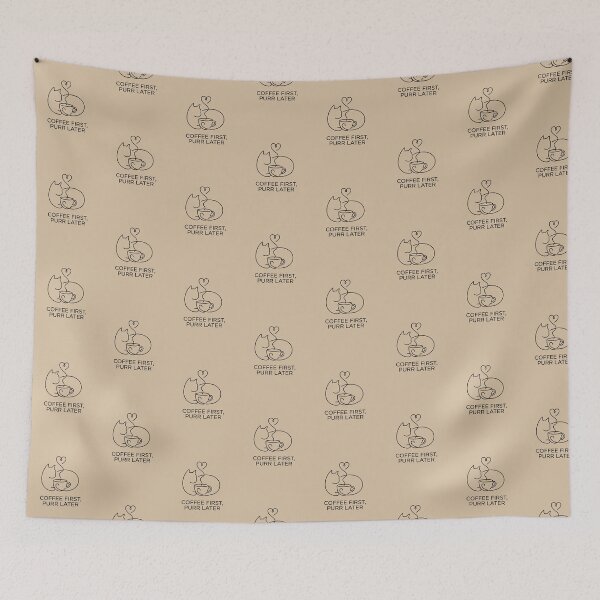 Item preview, Coffee First Purr Later designed and sold by AliveStyle.
