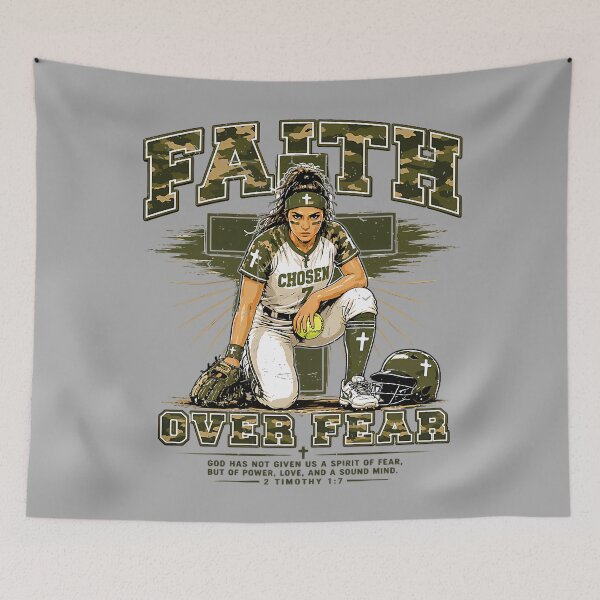 Item preview, Girls Camo Christian Softball Faith Over Fear Camouflage designed and sold by KathieFaugh.