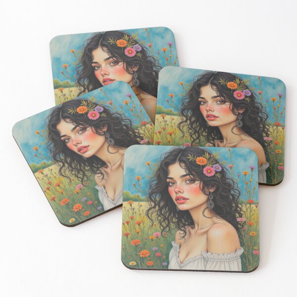 Item preview, Floral Woman Portrait  designed and sold by Beyond The Canvas.