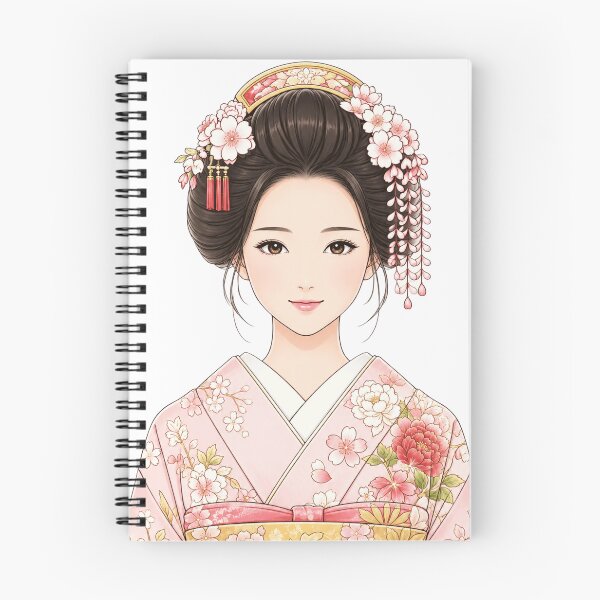 Item preview, Sakura Maiko Portrait – Traditional Japanese Kimono Beauty Illustration designed and sold by vekotpu.