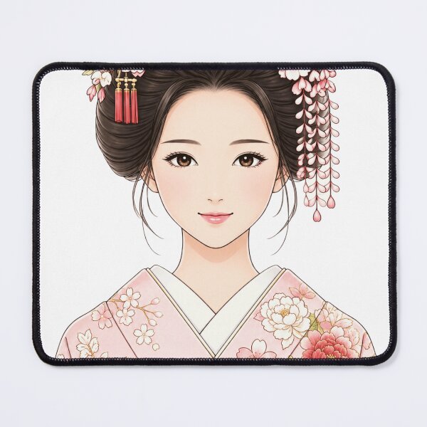 Item preview, Sakura Maiko Portrait – Traditional Japanese Kimono Beauty Illustration designed and sold by vekotpu.