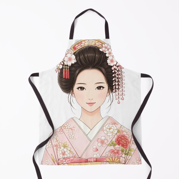Item preview, Sakura Maiko Portrait – Traditional Japanese Kimono Beauty Illustration designed and sold by vekotpu.