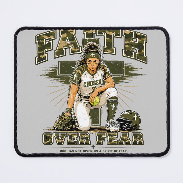 Item preview, Girls Camo Christian Softball Faith Over Fear Camouflage designed and sold by KathieFaugh.