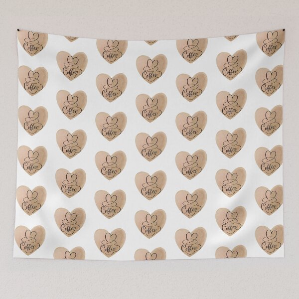 Item preview, Heart Shaped Coffee Bean Pattern designed and sold by Coffee & Designs.