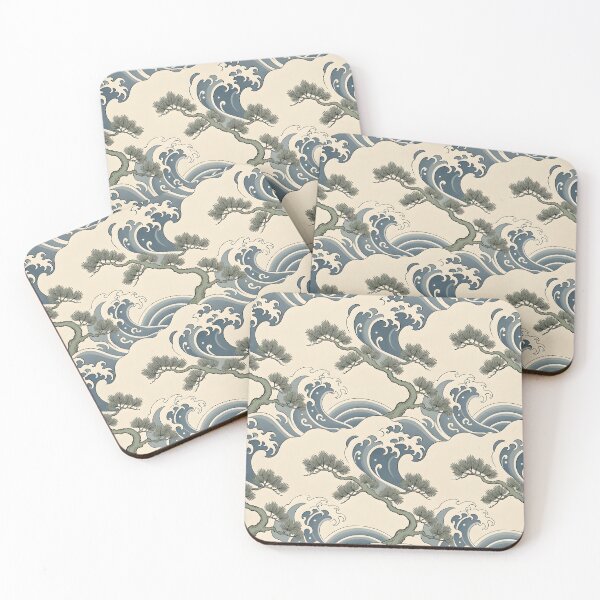 Item preview, Japanese Wave and Pine Tree Seamless Pattern iPhone Case designed and sold by FestivityFinds.