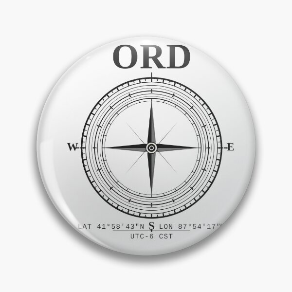 Item preview, ORD Airport Compass | Chicago O'Hare Aviation Navigation Design designed and sold by SlantCity.