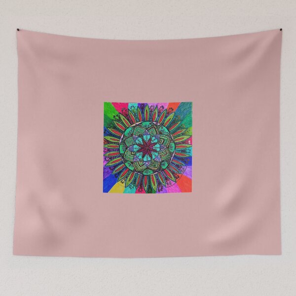 Item preview, Radiant Bloom Mandala – Rainbow Floral Meditation Art designed and sold by Selena.m.studio.