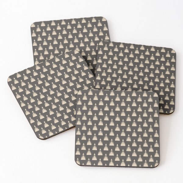 Item preview, Medium Bold Geometric Temple Tower Pattern Charcoal Ivory Repeat designed and sold by DColourMuse.