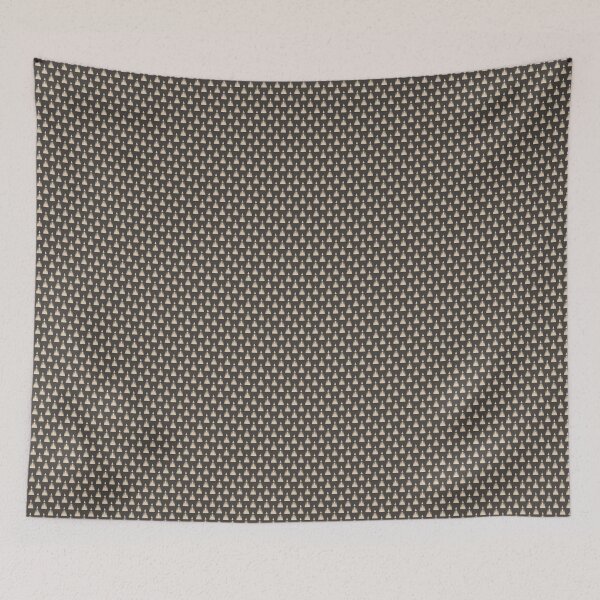 Item preview, Small Bold Geometric Temple Tower Pattern Charcoal Ivory Repeat designed and sold by DColourMuse.