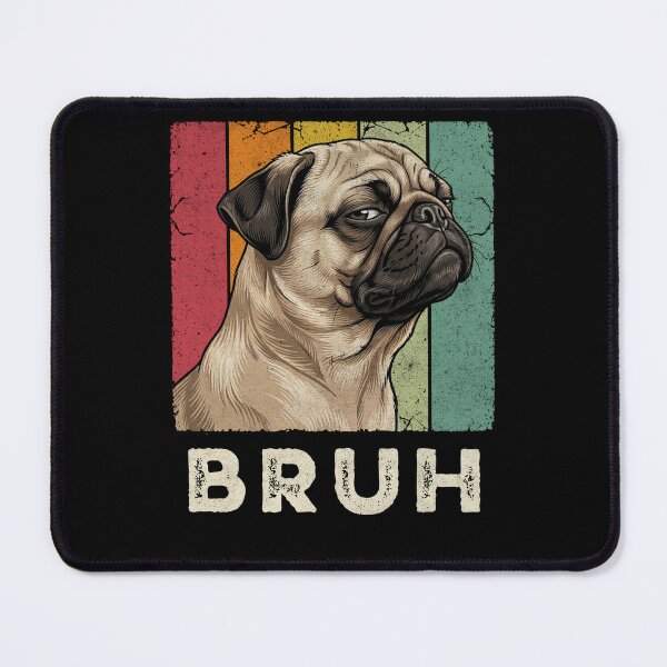Item preview, Bruh Pug Dog Unimpressed Retro Grunge designed and sold by d247.