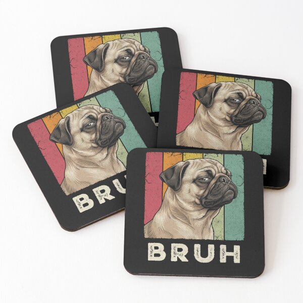 Item preview, Bruh Pug Dog Unimpressed Retro Grunge designed and sold by d247.
