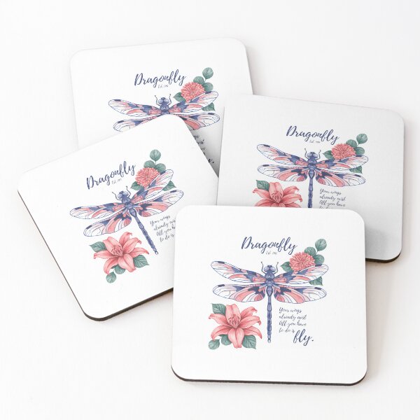 Item preview, Dragonfly Floral Art with Inspirational Quote – Vintage Botanical Dragonfly Illustration, Cottagecore Nature Aesthetic designed and sold by Snifferius.