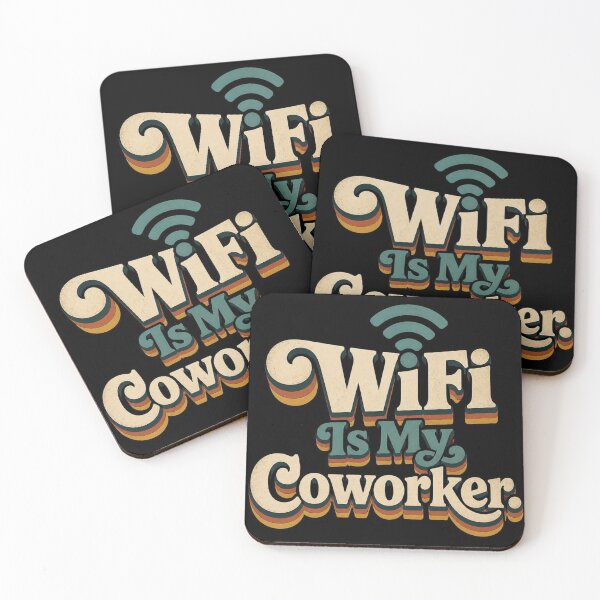 Item preview, WiFi Is My Coworker. | Funny Remote Work Retro Quote designed and sold by Irene Catchmind.
