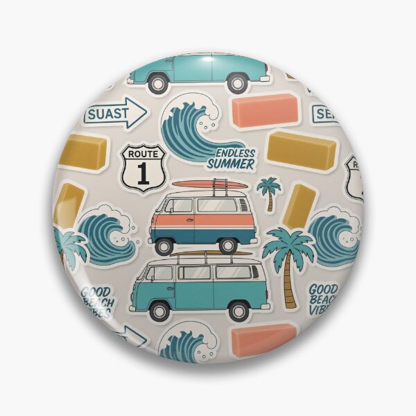 Item preview, Retro Surf Van and Beach Vibes Pattern iPhone Case designed and sold by FestivityFinds.