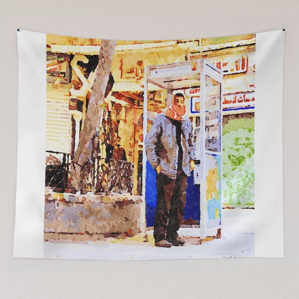 Item preview, Aleppo: man near the phone booth designed and sold by Giuseppe Cocco.