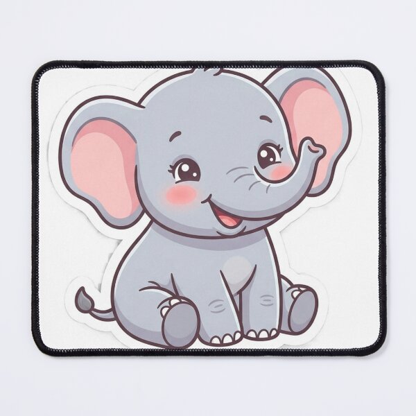 Item preview, Cute Kawaii Baby Elephant Premium Sticker designed and sold by KeerthiCuteFind.