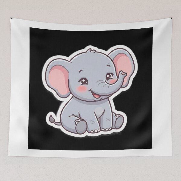 Item preview, Cute Kawaii Baby Elephant Premium Sticker designed and sold by KeerthiCuteFind.