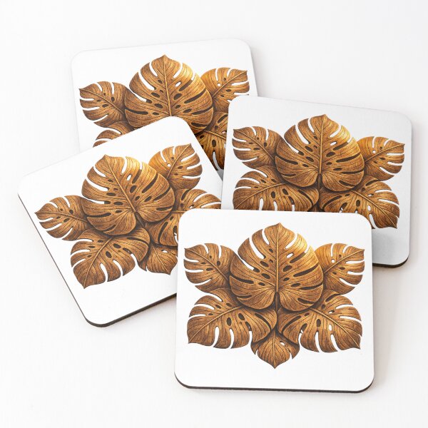 Item preview, Golden Wooden Monstera Leaf Arrangement designed and sold by krujoArt.