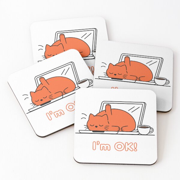 Item preview, I’m OK Sleepy Cat Funny Work From Home Graphic Tee designed and sold by Mousy17.