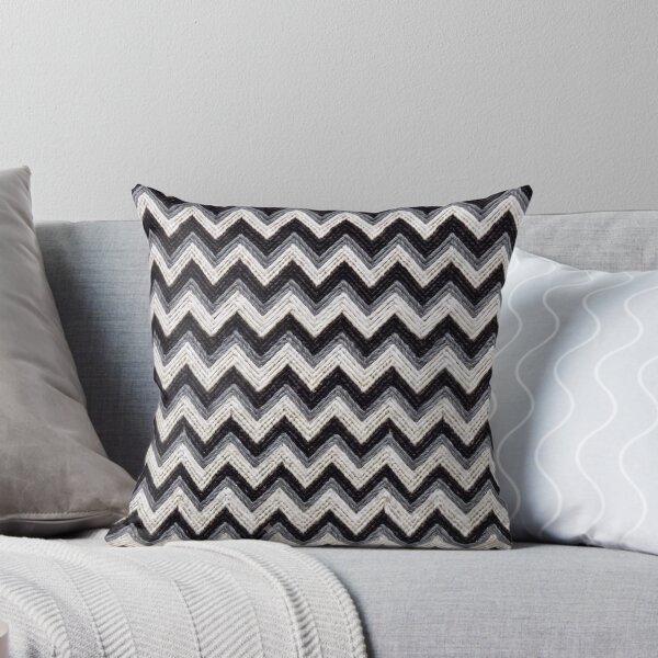 Item preview, Patrón Tejido en Zigzag Monocromático con Hilos Blanco, Gris y Negro designed and sold by ElementoVisual.