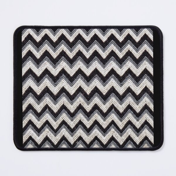 Item preview, Monochromatic Zigzag Knit Pattern with White, Gray and Black Yarn designed and sold by ElementoVisual.