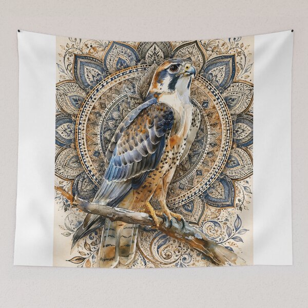 Item preview, Majestic Falcon Mandala Art Print | Wildlife Bird Mandala Wall Art | Sacred Geometry Animal Illustration | Boho Nature Decor designed and sold by suryabumblee.