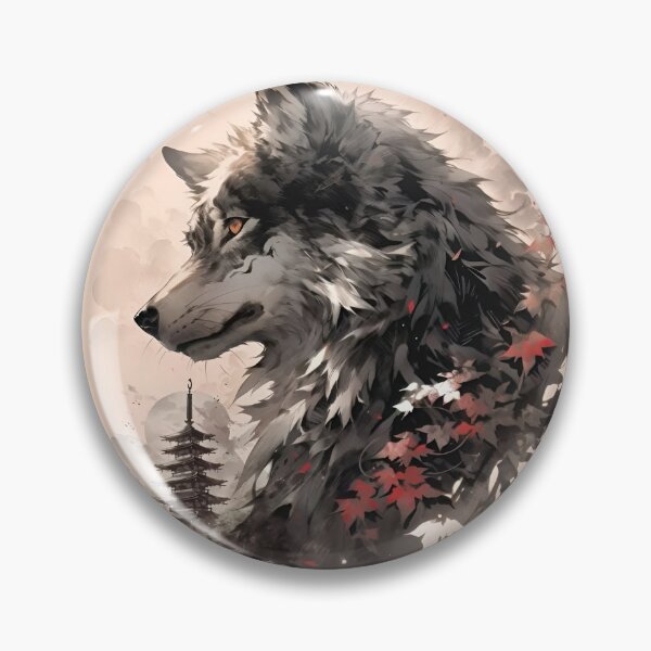 Item preview, Japanese Wolf Spirit Art | Autumn Sakura Wolf | Ukiyo-e Inspired Fantasy Tattoo Design designed and sold by Dyan4.