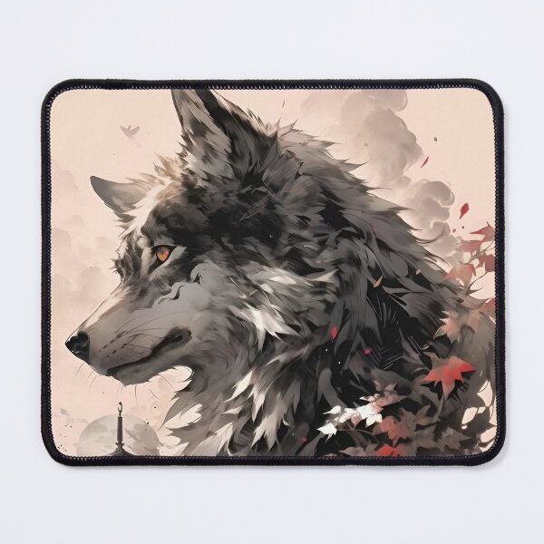 Item preview, Japanese Wolf Spirit Art | Autumn Sakura Wolf | Ukiyo-e Inspired Fantasy Tattoo Design designed and sold by Dyan4.