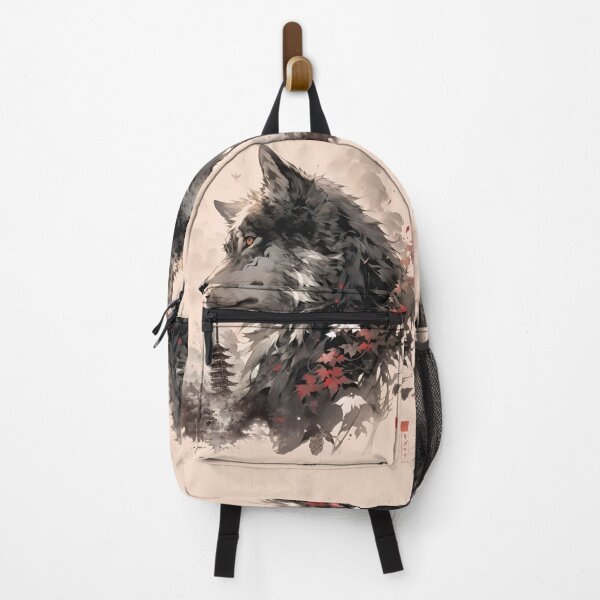 Item preview, Japanese Wolf Spirit Art | Autumn Sakura Wolf | Ukiyo-e Inspired Fantasy Tattoo Design designed and sold by Dyan4.